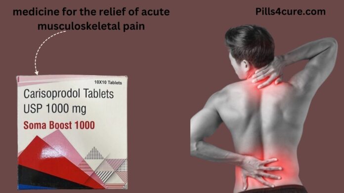 a man in Acute Musculoskeletal Pain with relief soma boost 1000 mg